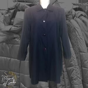 Vintage Norm Thompson Navy Button Down Jacket - Size Medium
